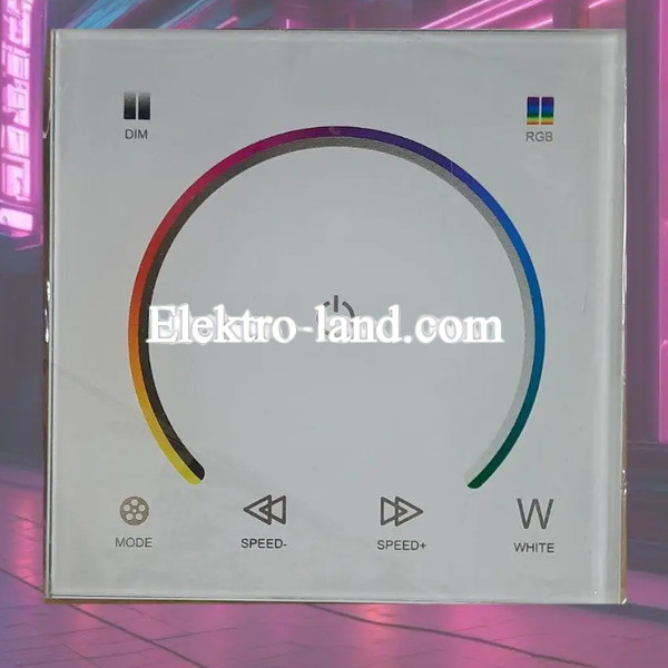RGB Контроллер с клеммами белый DC12-24V - Сенсорная панель 6 кнопок